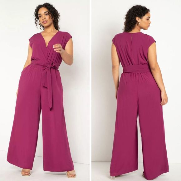 NEW Eloquii Flowy Wide Leg Jumpsuit, 16 - Picture 1 of 16